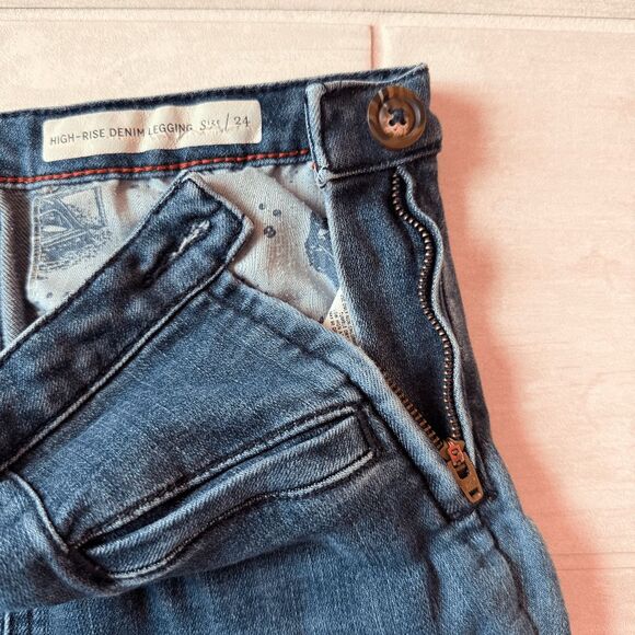 ANTHROPOLOGIE Pilcro And The Letterpress 24 High-Rise Side Zip Jegging Dark Wash - Picture 7 of 10